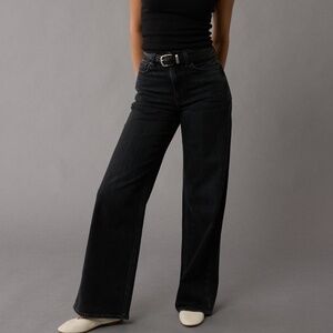 AE Dreamy Drape Stretch Curvy Super High-Waisted Baggy Wide-Leg Jean